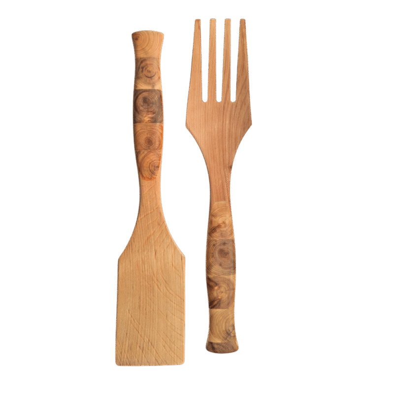 Lepast ja kadakast salatikomplekt