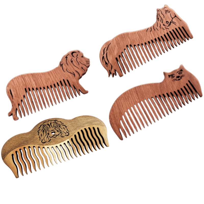 Vingete kujudega puidust kammid